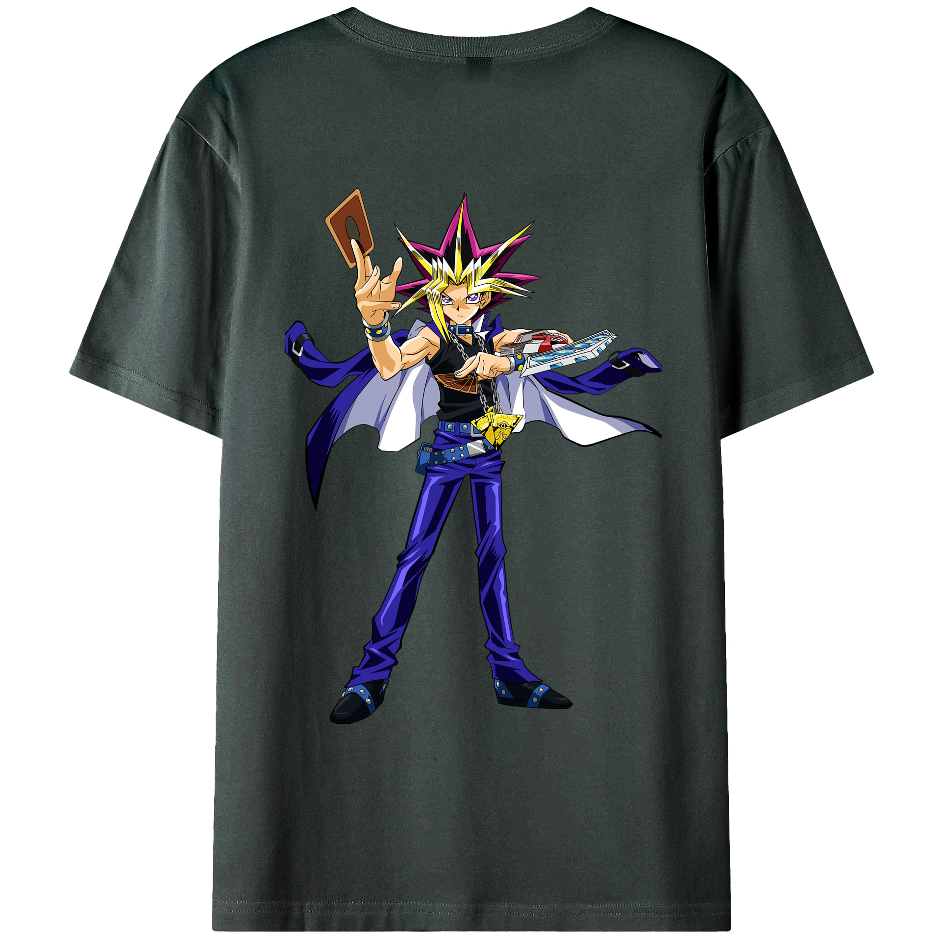 （画像用） 遊☆戯☆王 Yu-Gi-Oh! 綿100％ メンズ半袖Tシャツ（バックプリント） 通気性